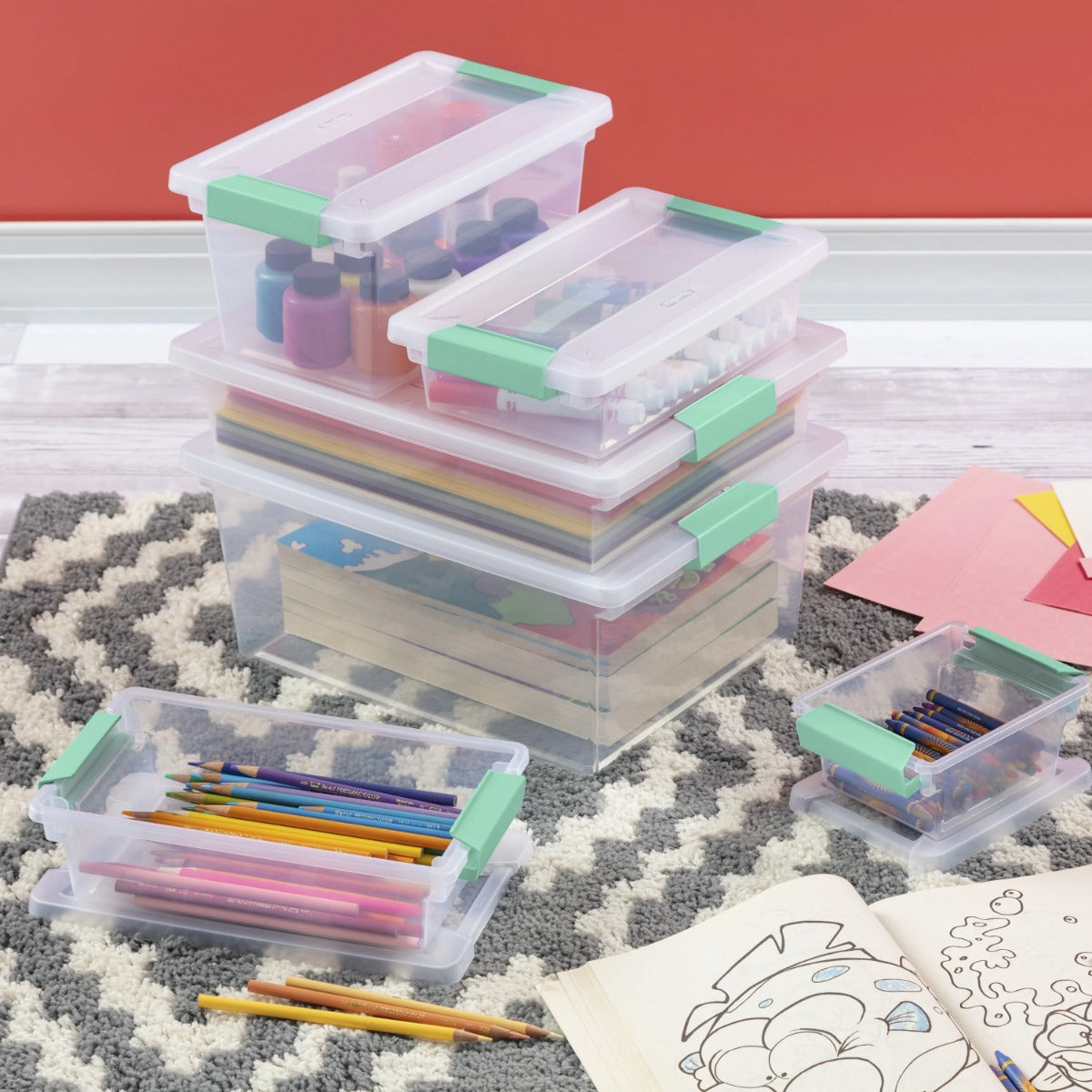 Sterilite Small Clip Box Clear Storage Tote Container w/ Lid, (12 Pack)