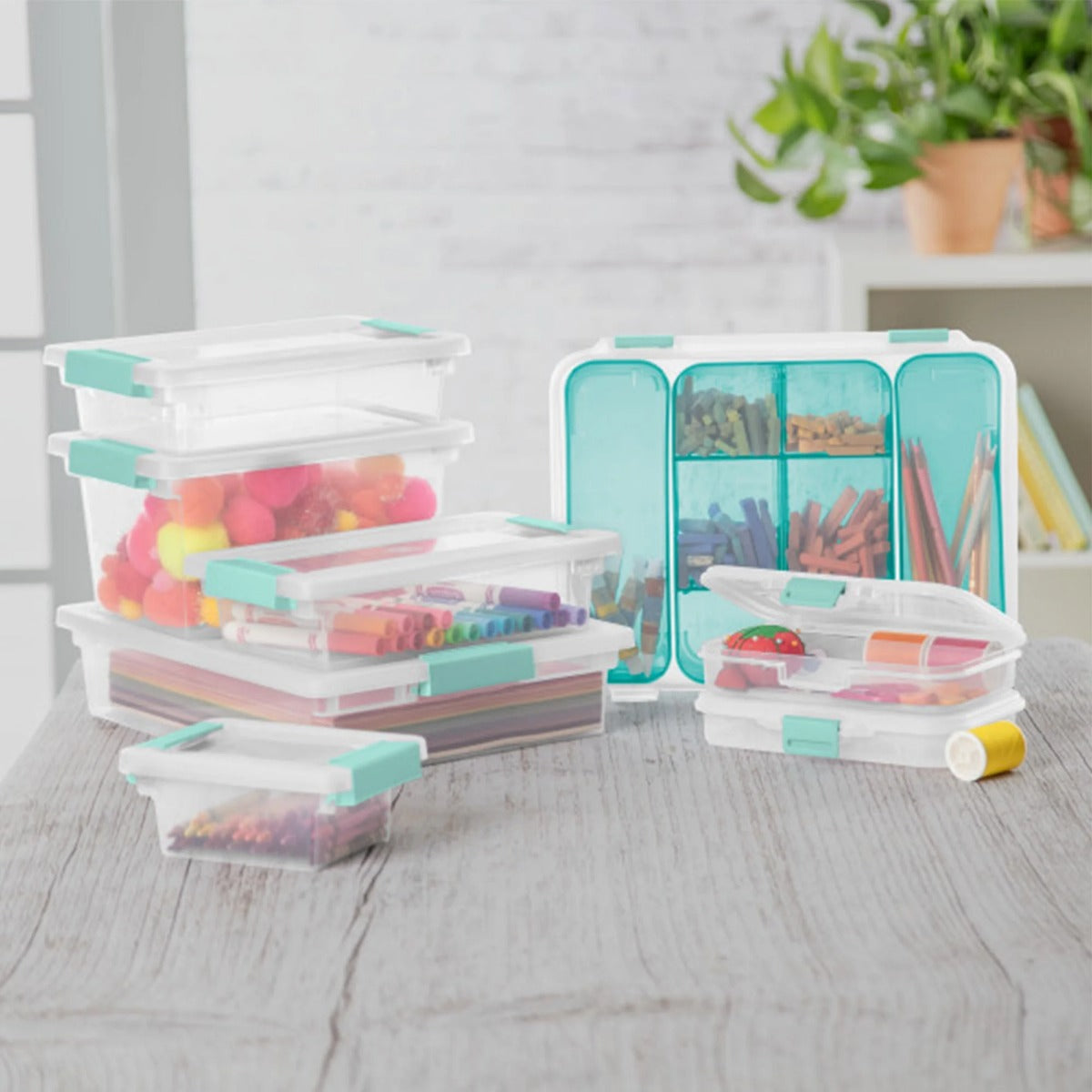 Sterilite Small Clip Box Clear Storage Tote Container w/ Lid, (12 Pack)