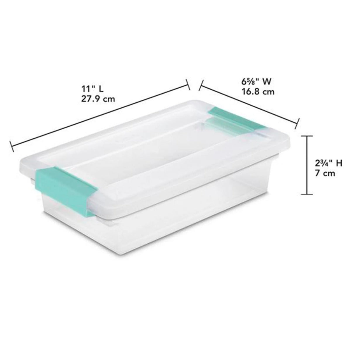 Sterilite Small Clip Box Clear Storage Tote Container w/ Lid, (12 Pack)
