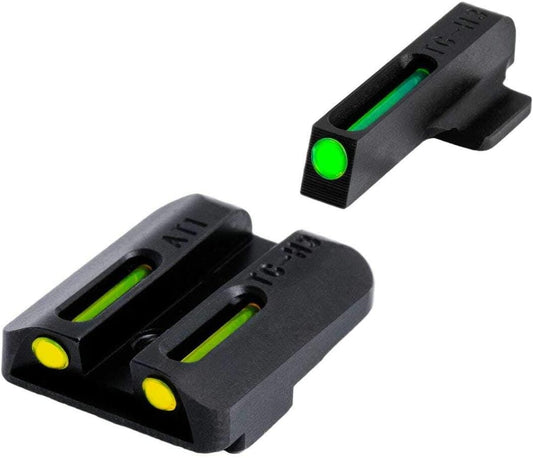 Tritium & Fiber-Optic Handgun Sight Snag-Resistant Glowing Front & Rear Night Sights, Compatible with Springfield Armory XD Series