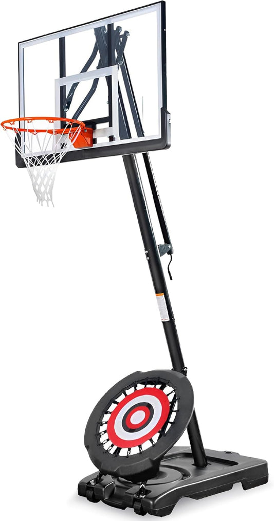 Portable Basketball Hoop with 7.5-10 Ft. Adjustable Height & Rebounder