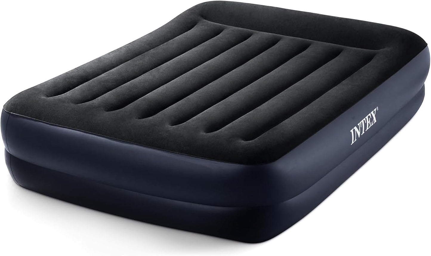 Intex Raised Airbed Mattress with Built-in Pump, Dura-Beam Plus Pillow, Twin - Portable Inflatable Luxury Blow-Up Bed for Adults, Camping, Guests