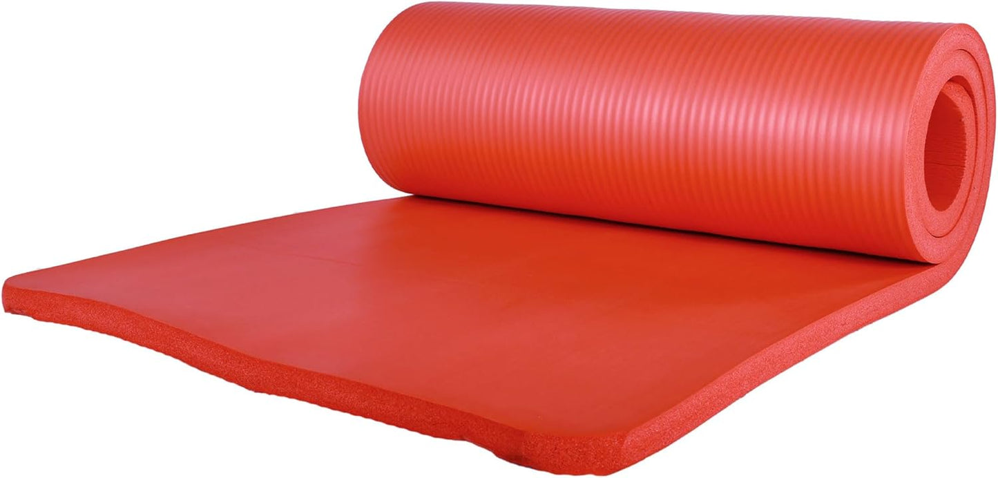 Exercise Yoga Mat for Home Workout, 1” Thick, Optional Blocks & Knee Pad