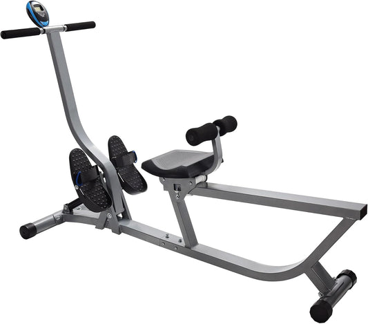 Hydraulic Rower Machine with Smart Workout App - Rowing Machine with Adjustable Resistance for Home Gym Fitness