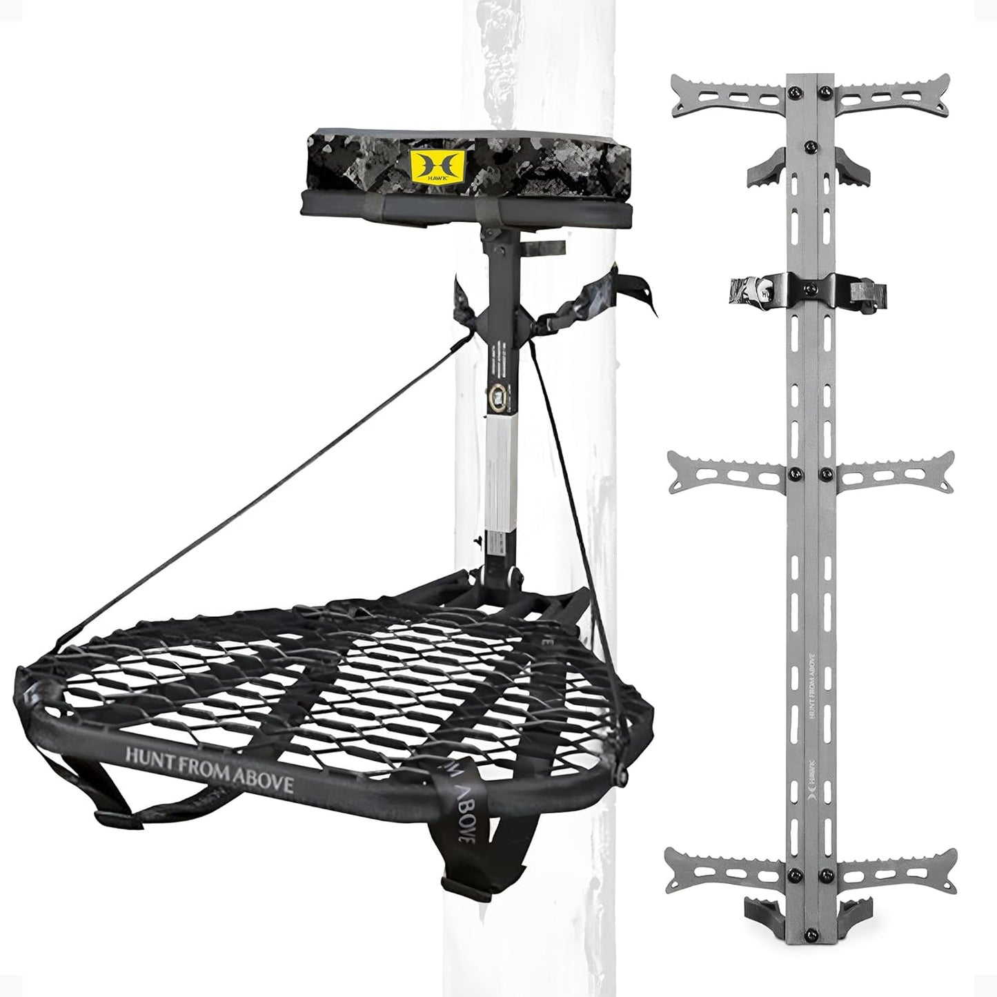 Hawk Helium 30" Lightweight Aluminum Treestand Climbing Sticks with Fold Up Steps and Boot Grabbing Grooves (1-Pack/3-Pack)