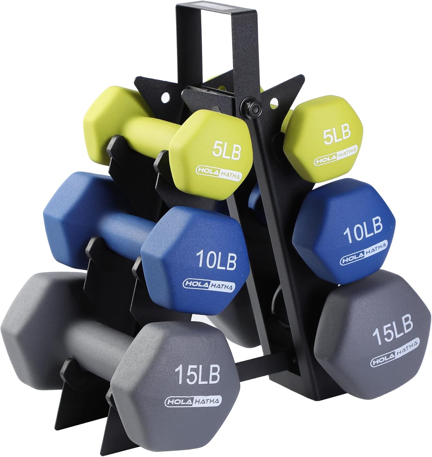 2, 3, 5, 8, and 10 Pound Neoprene Dumbbell Free Hand Weight Set with Rack, Ideal for Home Exercises to Gain Tone and Definition, Pastel