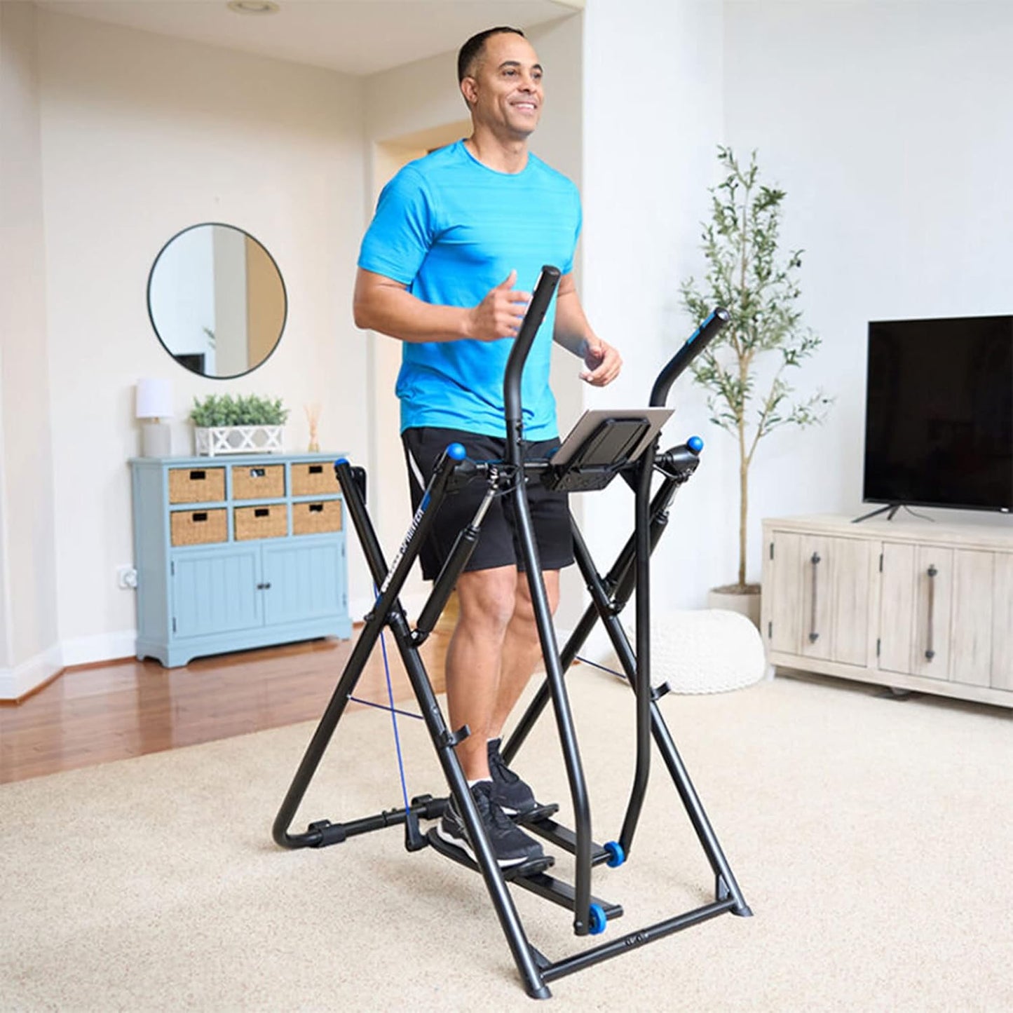 Little Total Body Fitness Workout Exercise Elliptical Glider Supports 250-300lbs with Low-Impact Design for Home Gym