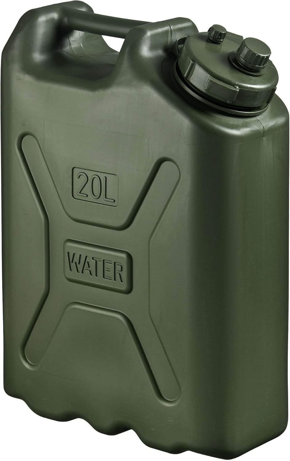 Durable 5 Gallon 20 Liter Portable Military Water Storage Container for Camping, Outdoors and Emergency Management