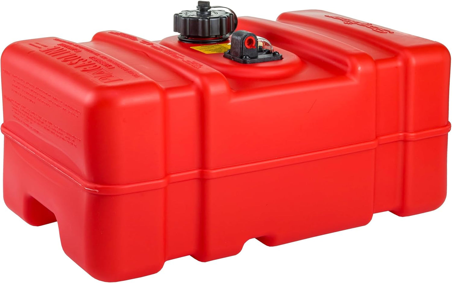 12 Gallon Portable Marine Gas Can, Large Capacity Boat Fuel Tank, 2-Way Vented Cap, Built-In Fuel Gauge & Pick-Up, Handles, EPA & CARB Compliant, Tall Profile, 22.9"L x 14.3"W x 13.9"H (08668)