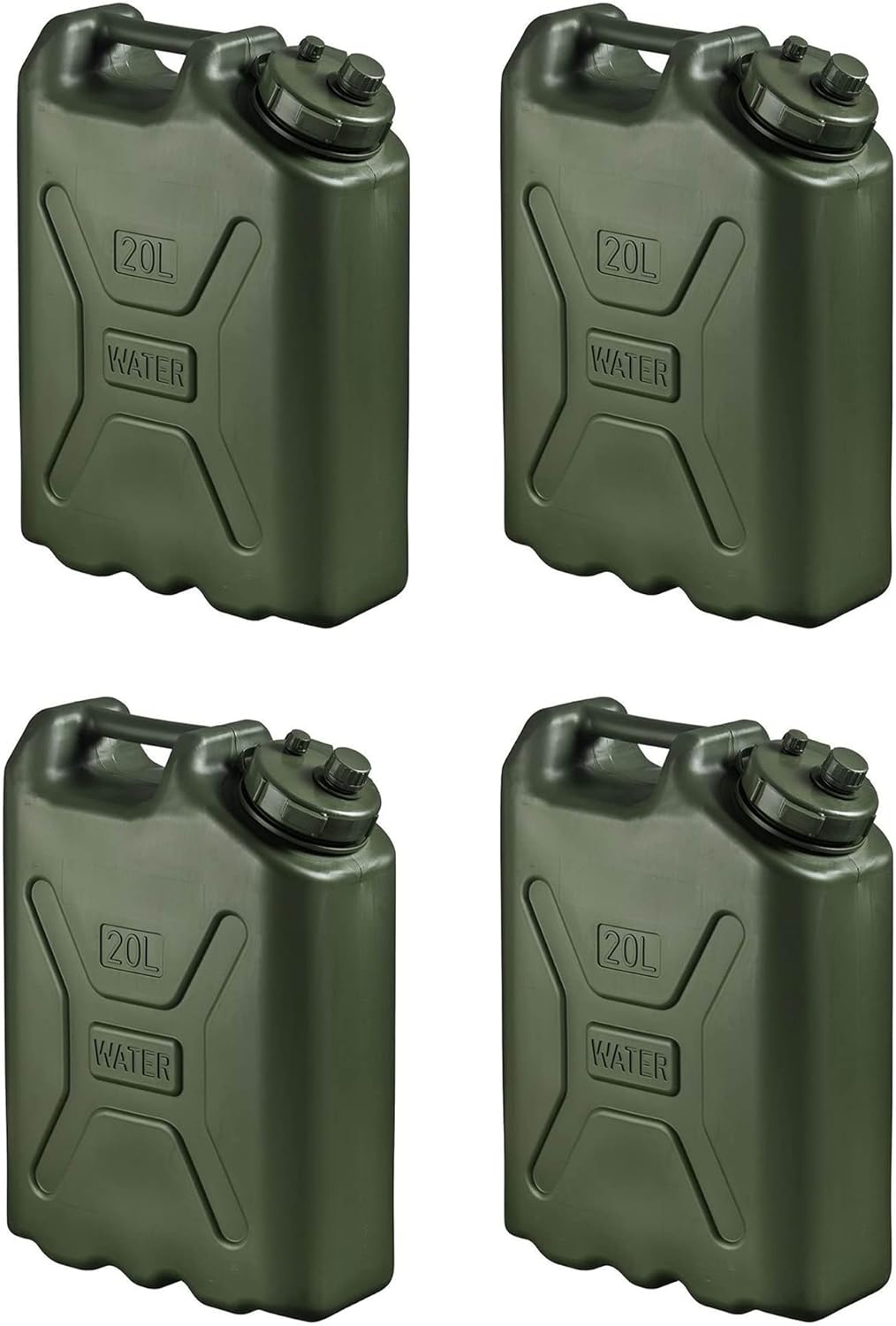 Durable 5 Gallon 20 Liter Portable Military Water Storage Container for Camping, Outdoors and Emergency Management
