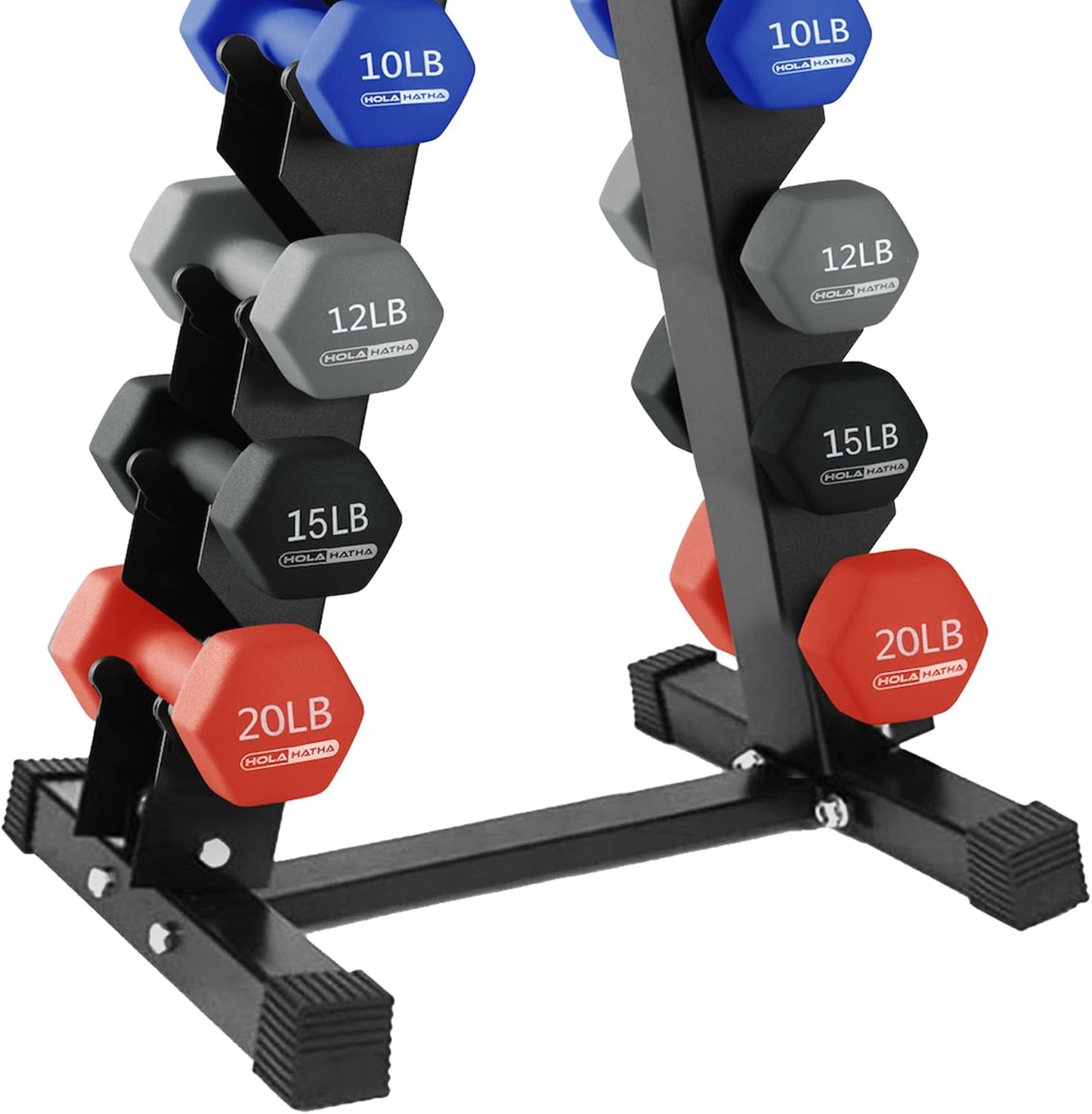 2, 3, 5, 8, and 10 Pound Neoprene Dumbbell Free Hand Weight Set with Rack, Ideal for Home Exercises to Gain Tone and Definition, Pastel