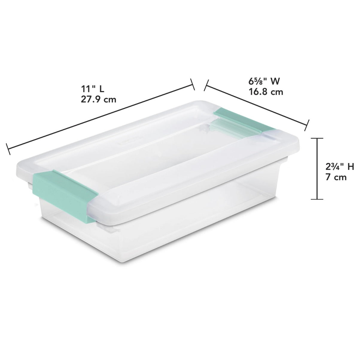 Sterilite Small Clip Box Clear Storage Tote Container w/ Lid, (12 Pack)