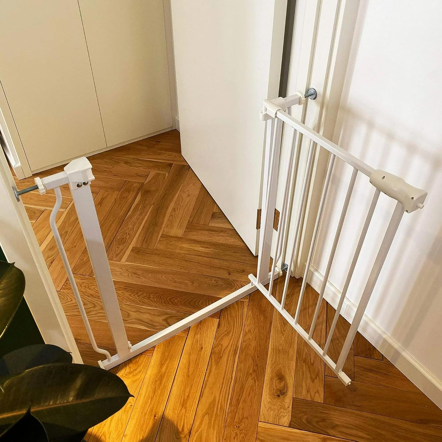 Walk Thru Safety Gate for Baby and Pets, Doorways, Stairways, Hallways, Fits 29.1-33.8 Inch Openings, 36 Inch Height, Graphite