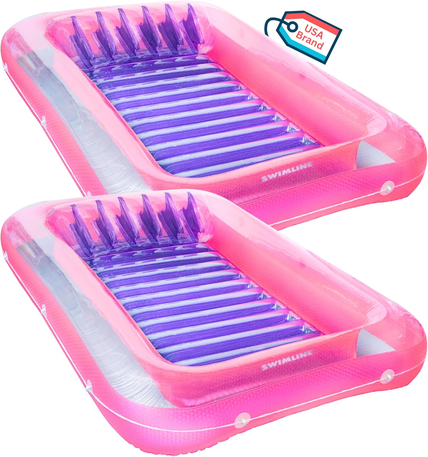 Suntan Tub, Classic Inflatable Tanning Lounge Float with Adjustable Pillow, 71" Long - Outdoor Floating Lounger for Lake, River, Beach & Swimming Pool, Includes Rope Surround & Repair Patch