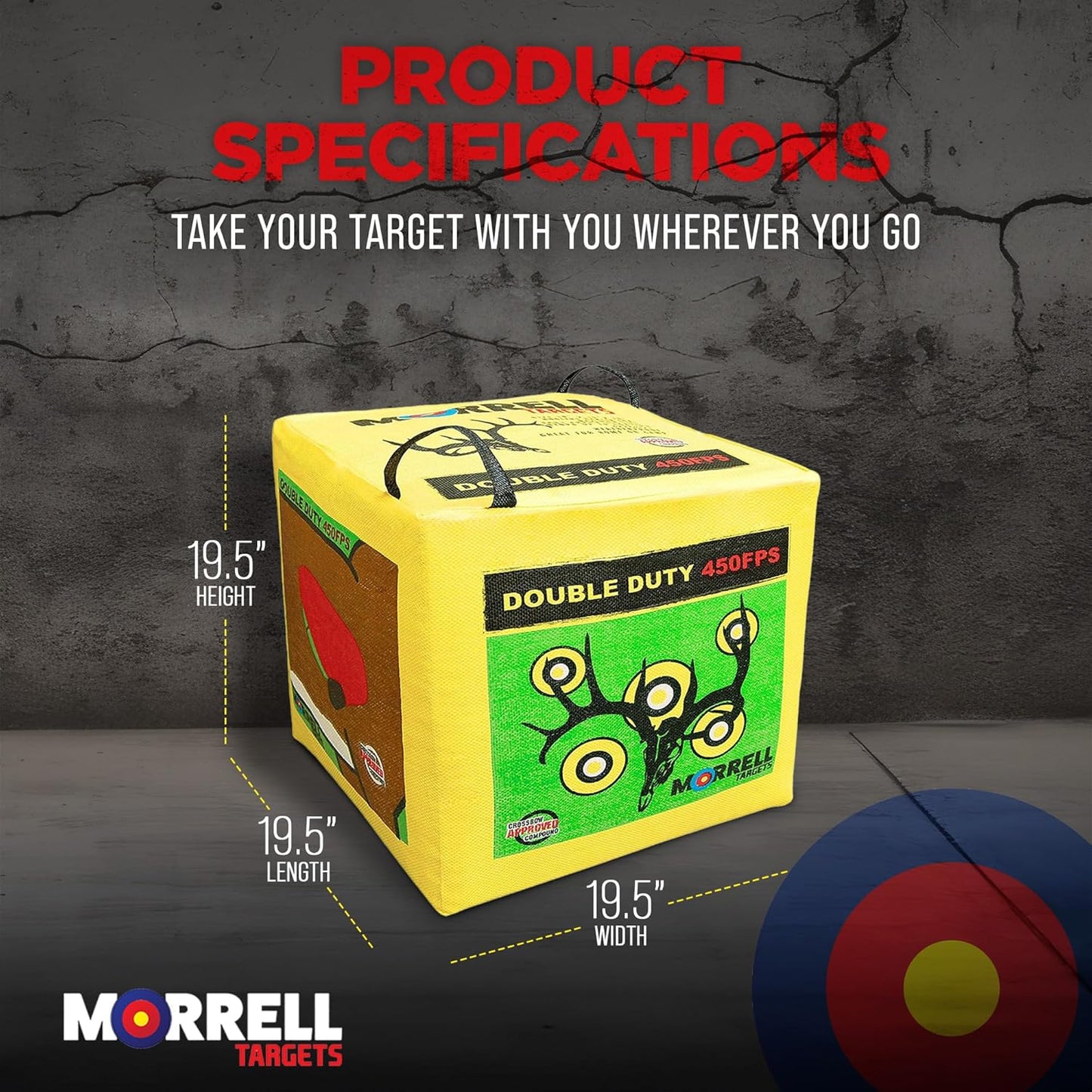 Targets 4-Sided Archery Target, Field Point Shooting Bag, Double Duty