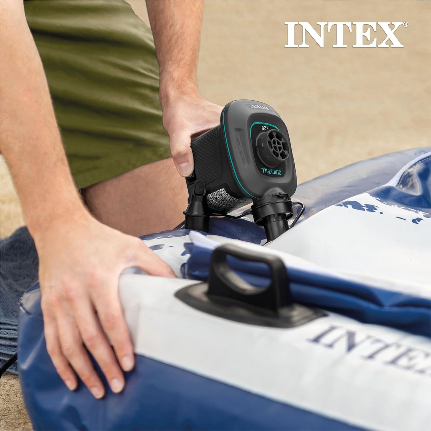 INTEX QuickFill Electric Air Pump: Inflates and Deflates Air Mattresses, Inflatable Kayaks, Boats, Toys