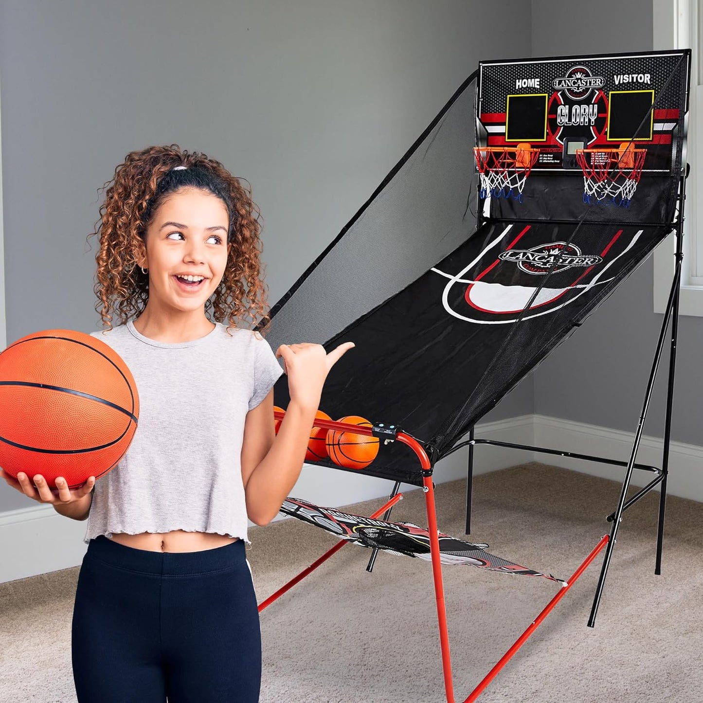 Lancaster 2-Player Indoor Basketball, Football & Baseball Arcade Game w/LED Scorekeeper
