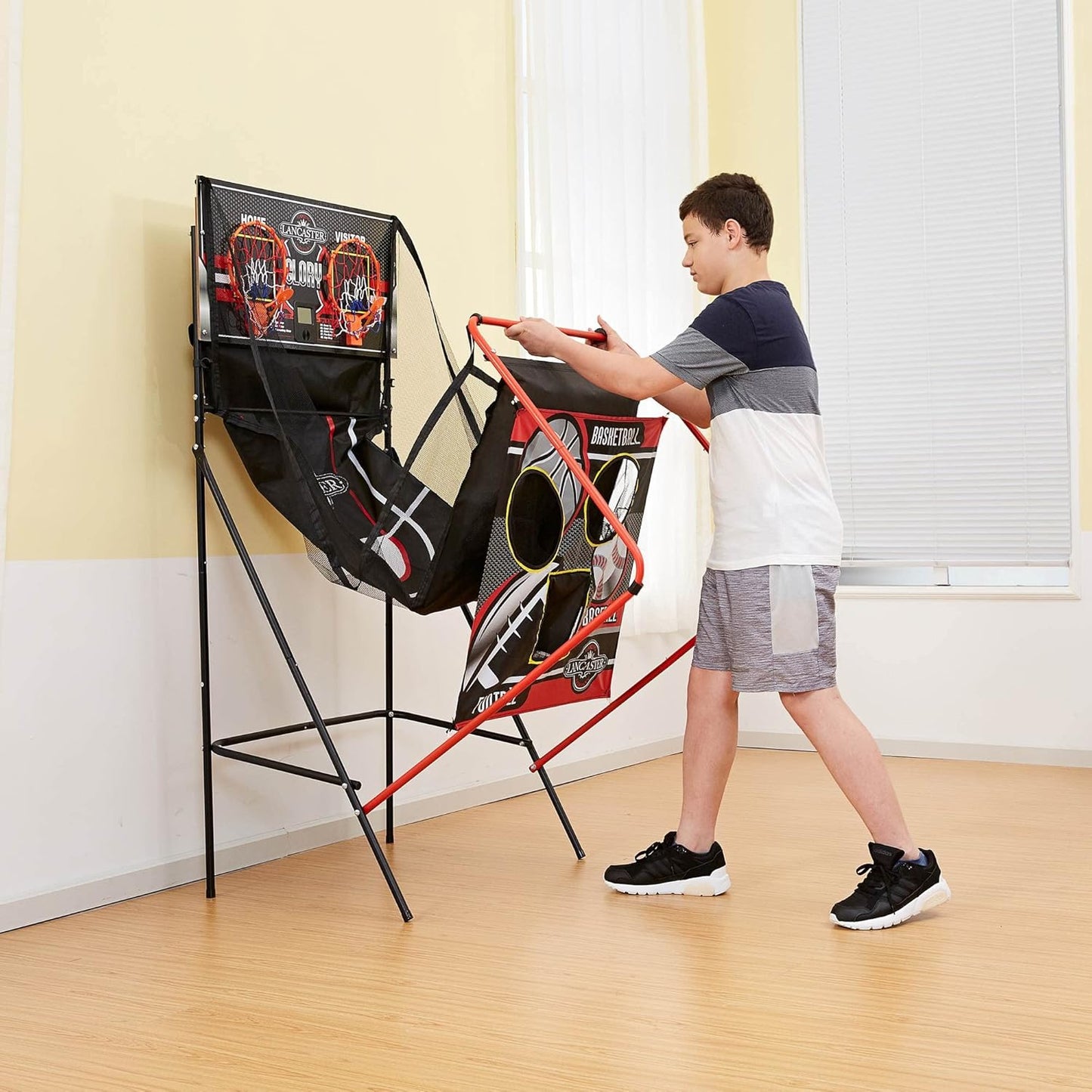 Lancaster 2-Player Indoor Basketball, Football & Baseball Arcade Game w/LED Scorekeeper
