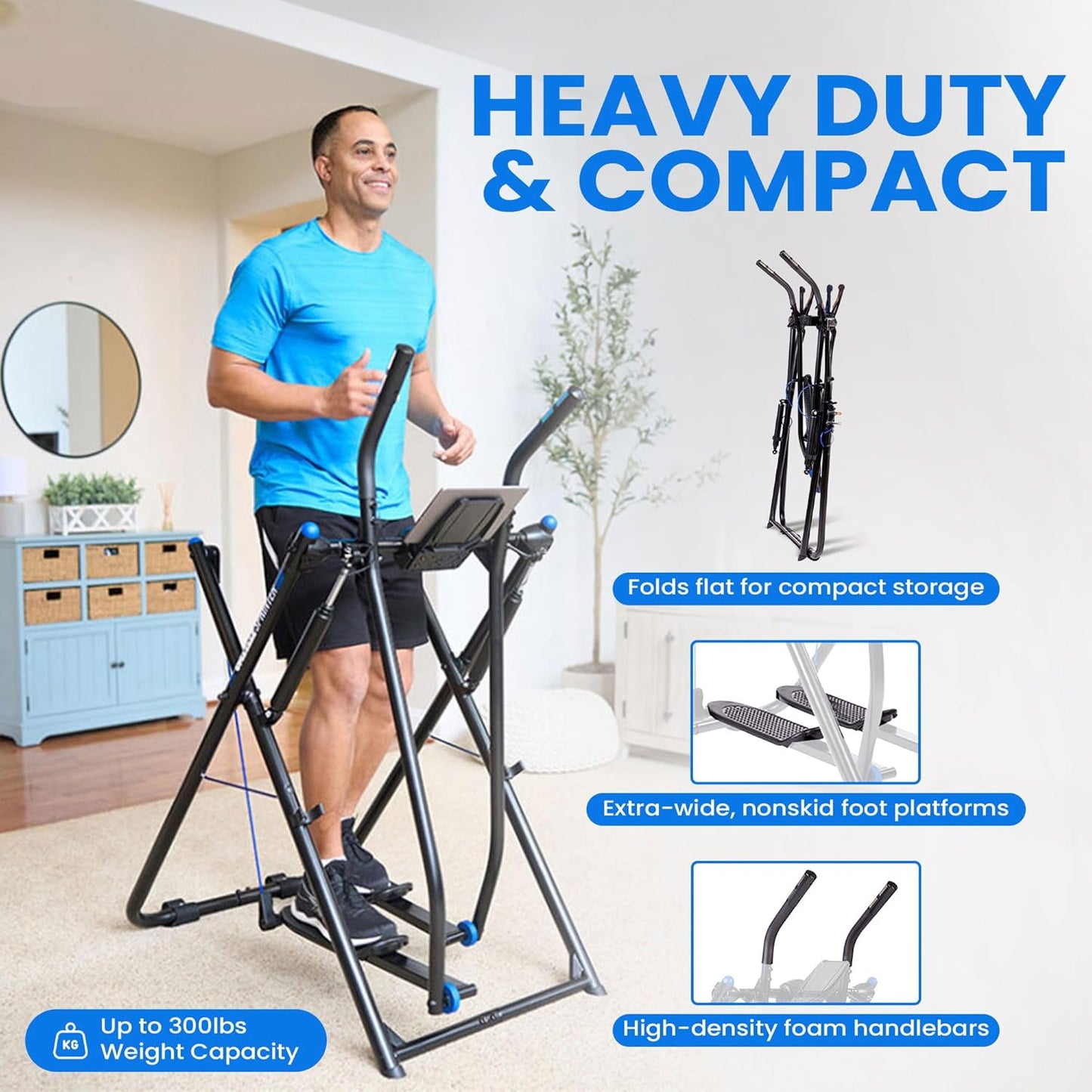 Little Total Body Fitness Workout Exercise Elliptical Glider Supports 250-300lbs with Low-Impact Design for Home Gym
