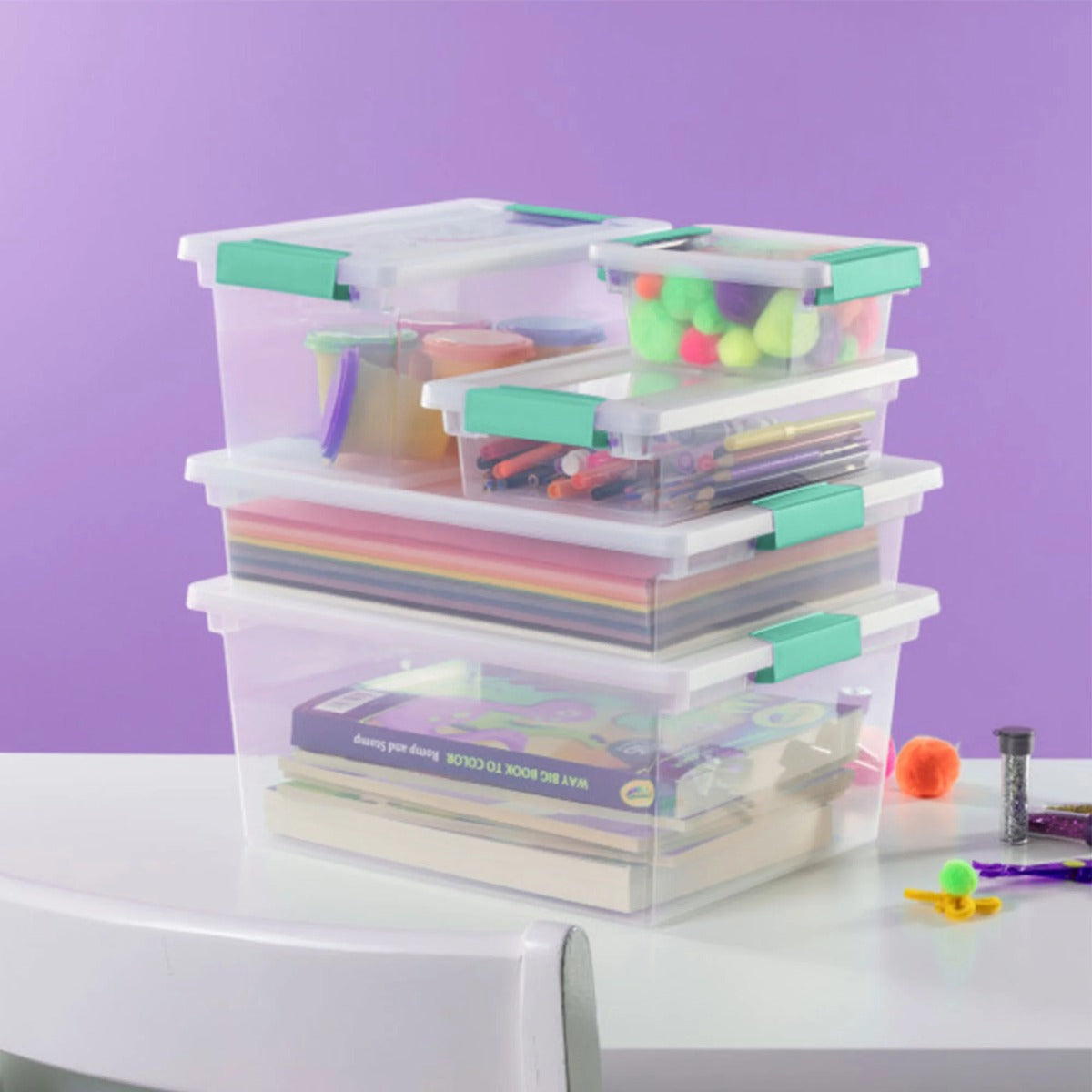 Sterilite Small Clip Box Clear Storage Tote Container w/ Lid, (12 Pack)