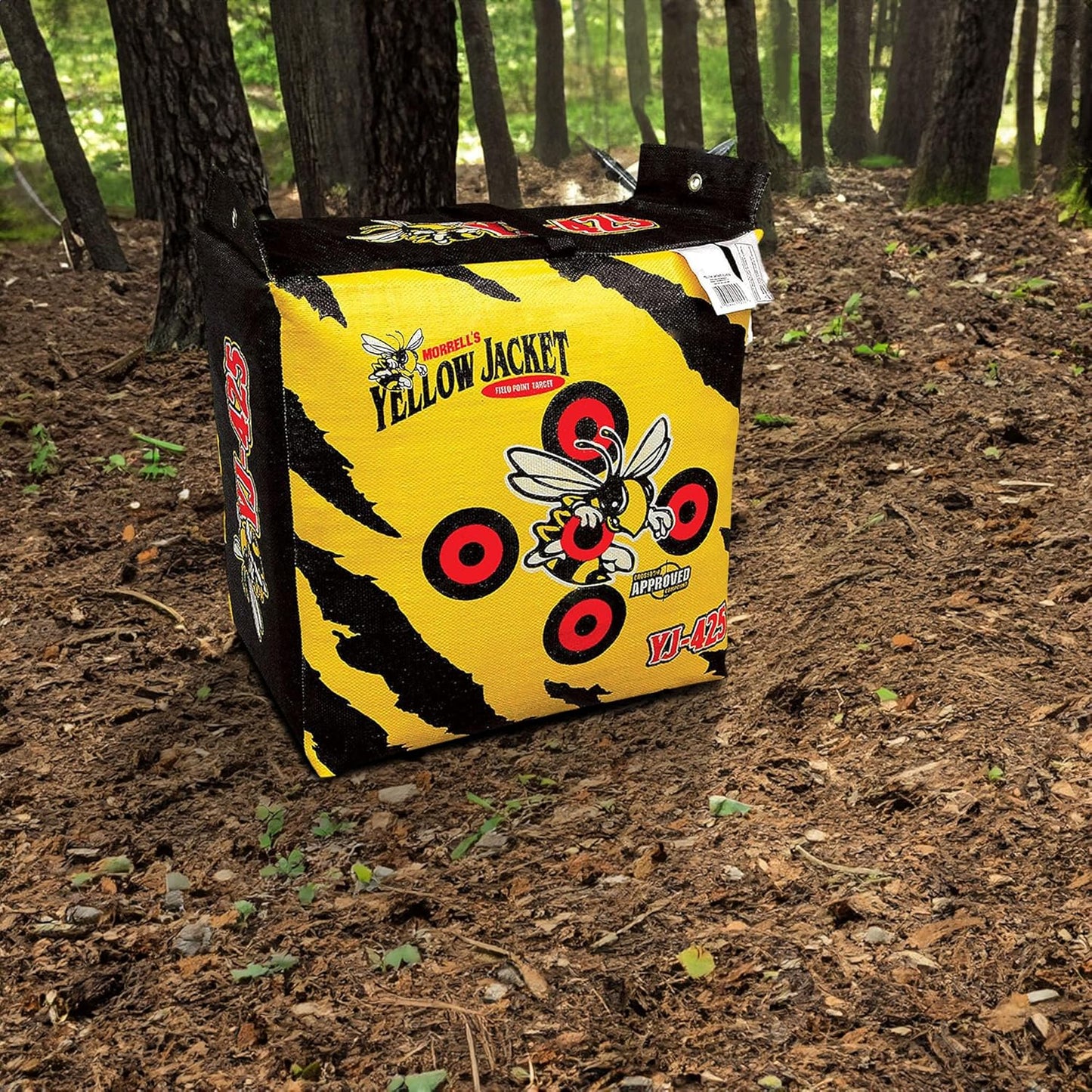 YJ-425 Outdoor Portable Adult Field Point Archery Bag Target with 2 Shooting Sides, 10 Bullseyes, and Carry Handle, Yellow