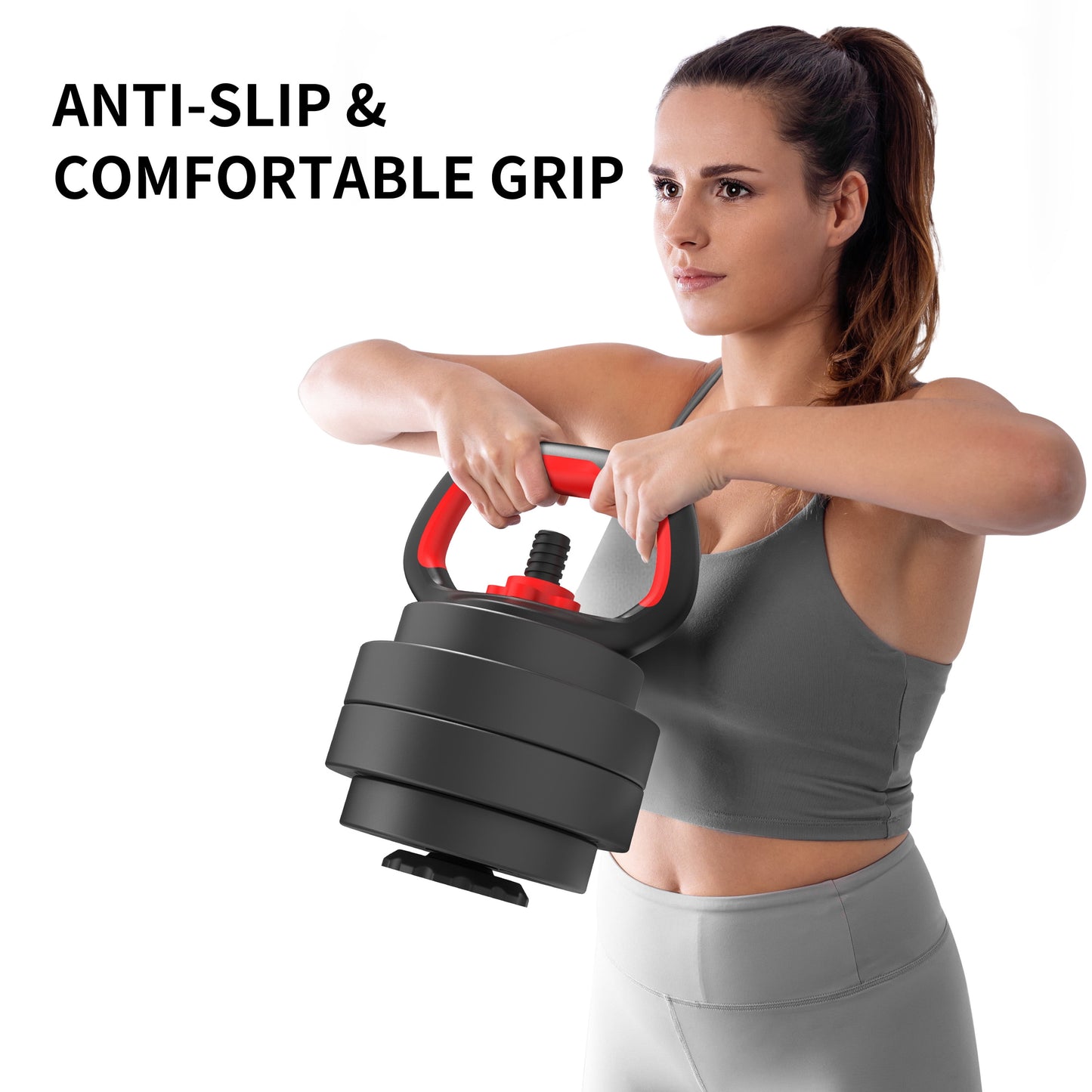 40LB 5 in 1 Adjustable Dumbbell Set , Fitness Exercises for Home Gym, Black, 1-inch Holes Fit Standard Sized Bar