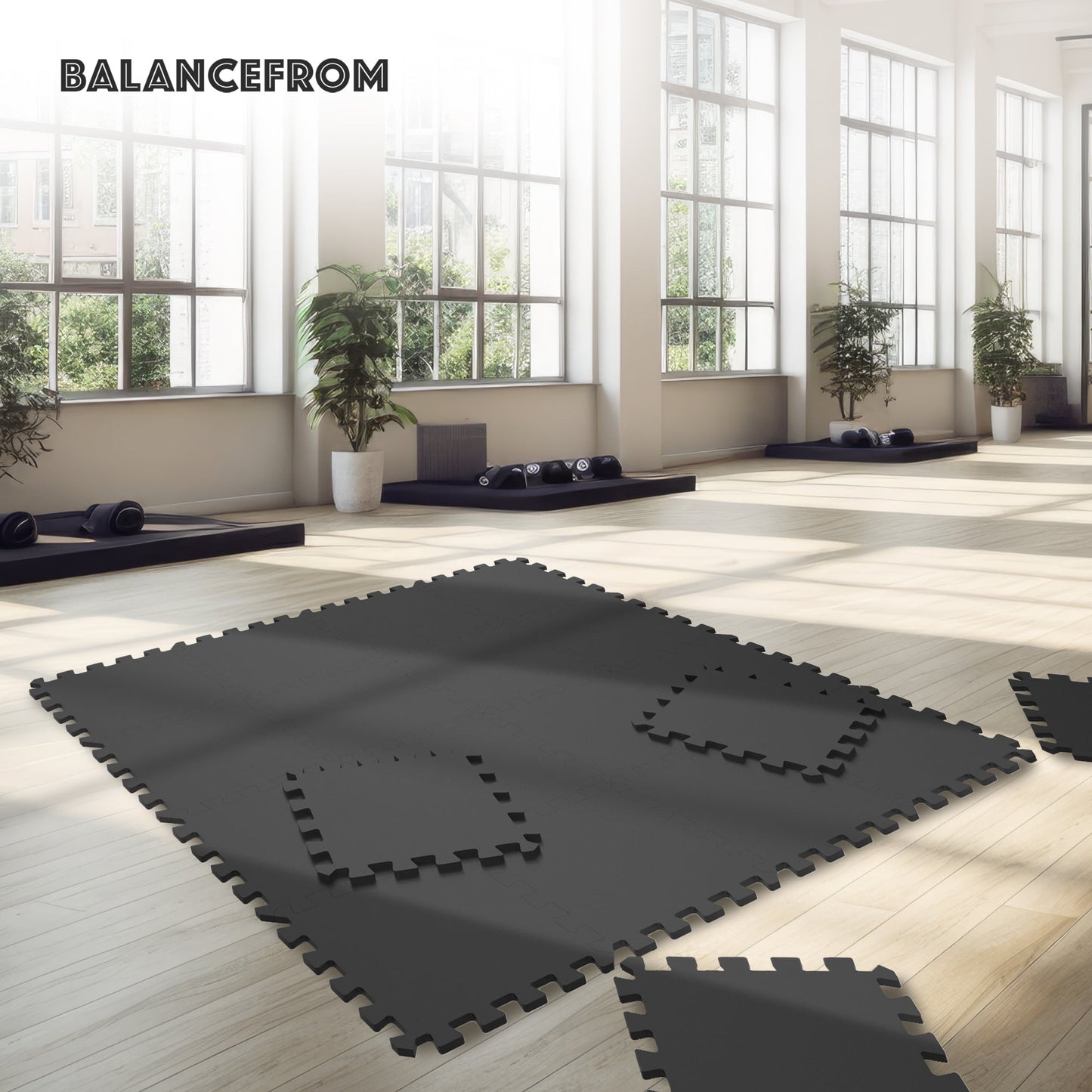 Extra Thick Puzzle Exercise Mat with EVA Foam Interlocking Tiles for MMA, Exercise, Gymnastics, and Home Gym Protective Flooring in Black