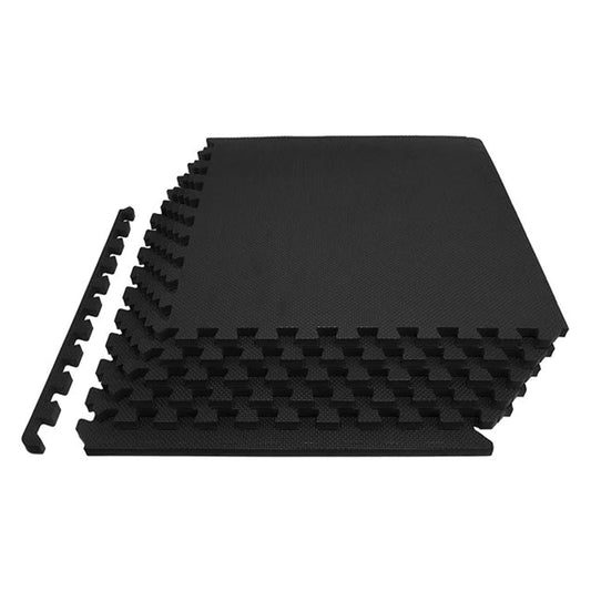 Extra Thick Puzzle Exercise Mat with EVA Foam Interlocking Tiles for MMA, Exercise, Gymnastics, and Home Gym Protective Flooring in Black