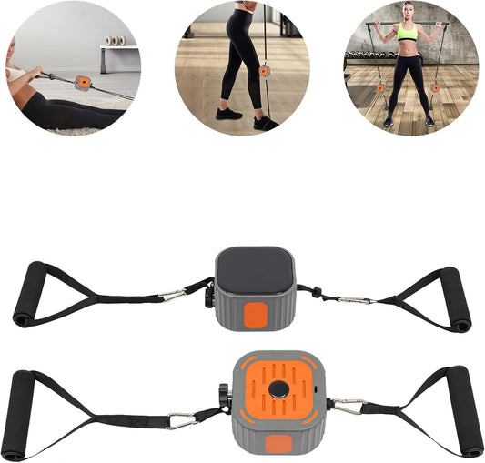 Portable Exercise Bands Set, Adults Home Gym Fitness Equipment Resistance Bands with Handles and Adjustable Resistance Pump Strength Training Workout Bands for Full Body Orange