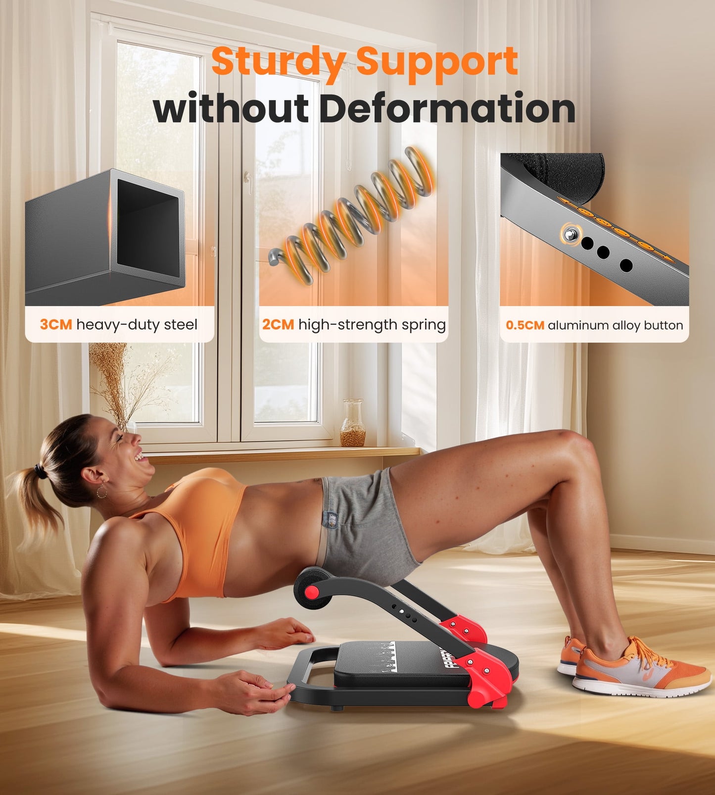 Ab Workout Equipment, Ab Machine for Stomach Workout, Ab Trainer Machine for Home, Ab Crunch Machine for Home Exercise, Sit Up Machine with Resistance Bands and 330 LBS Weight Capacity