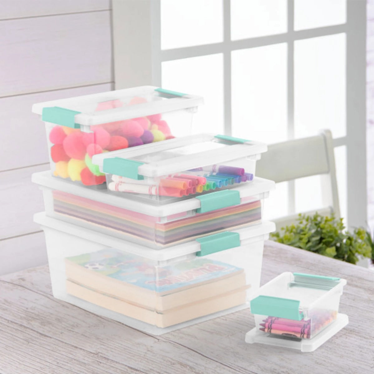 Sterilite Small Clip Box Clear Storage Tote Container w/ Lid, (12 Pack)