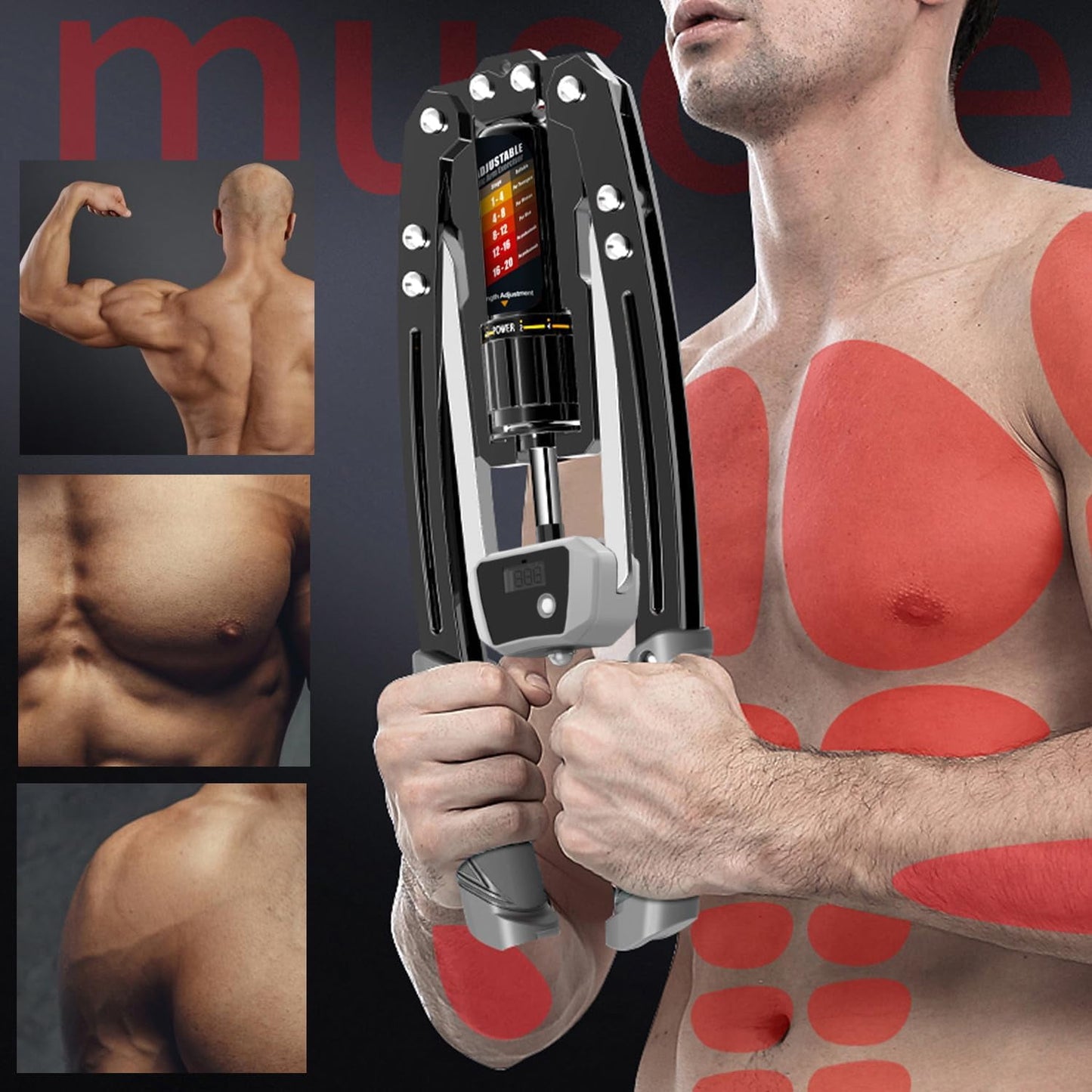 Twister Arm Exerciser - Adjustable 22-440lbs Hydraulic Power, Home Chest Expander, Shoulder Muscle Training Fitness Equipment, Arm Enhanced Exercise Strengthener. (Gray) on Clearance